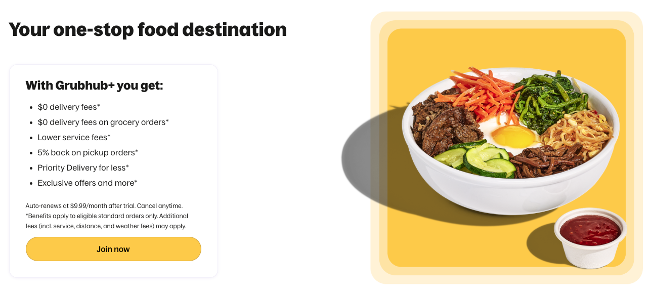 Grubhub+ screenshot