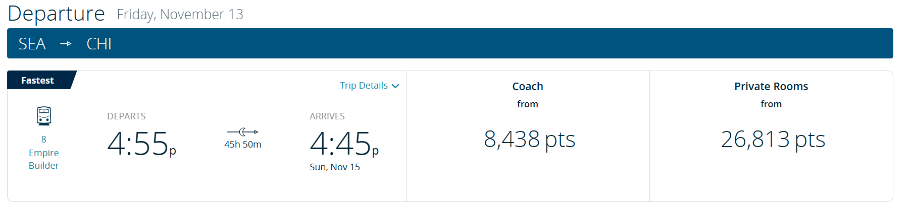 Redeeming Amtrak points