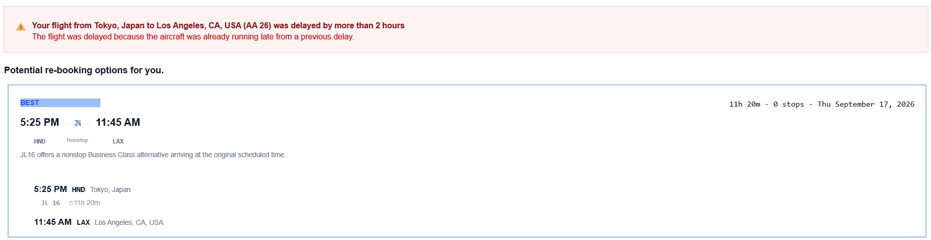 ExpertFlyer disruption alerts