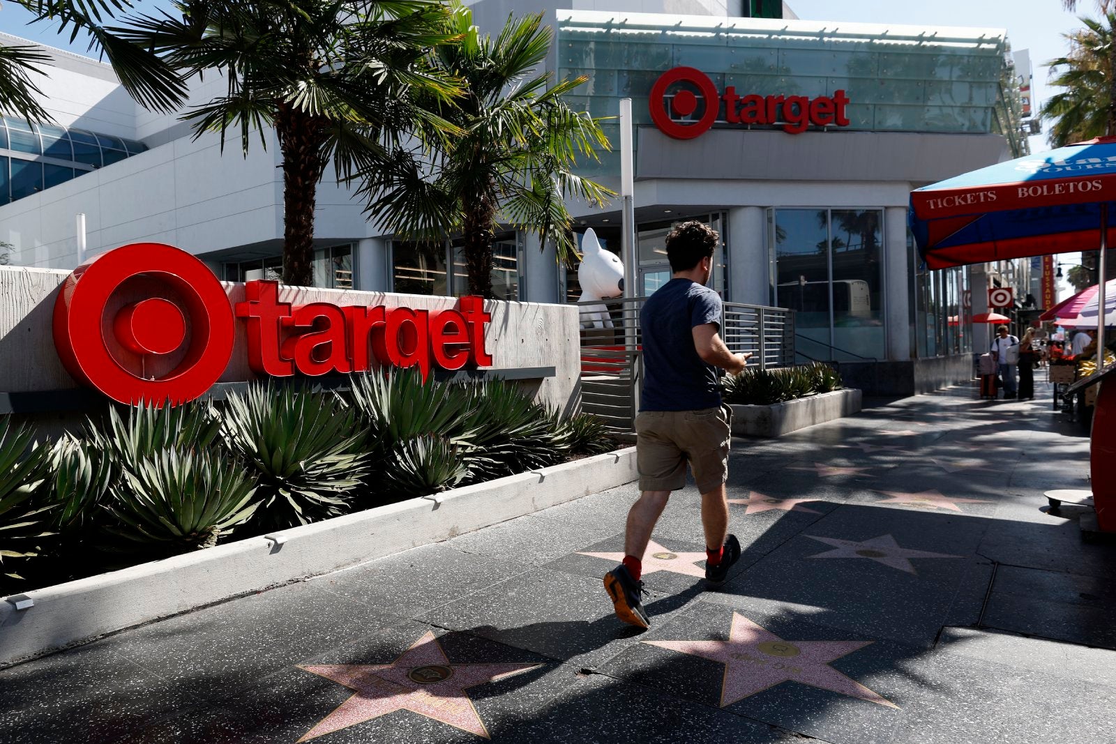 The Target logo is displayed outside a Target store on August 19, 2026 in Los Angeles, California.