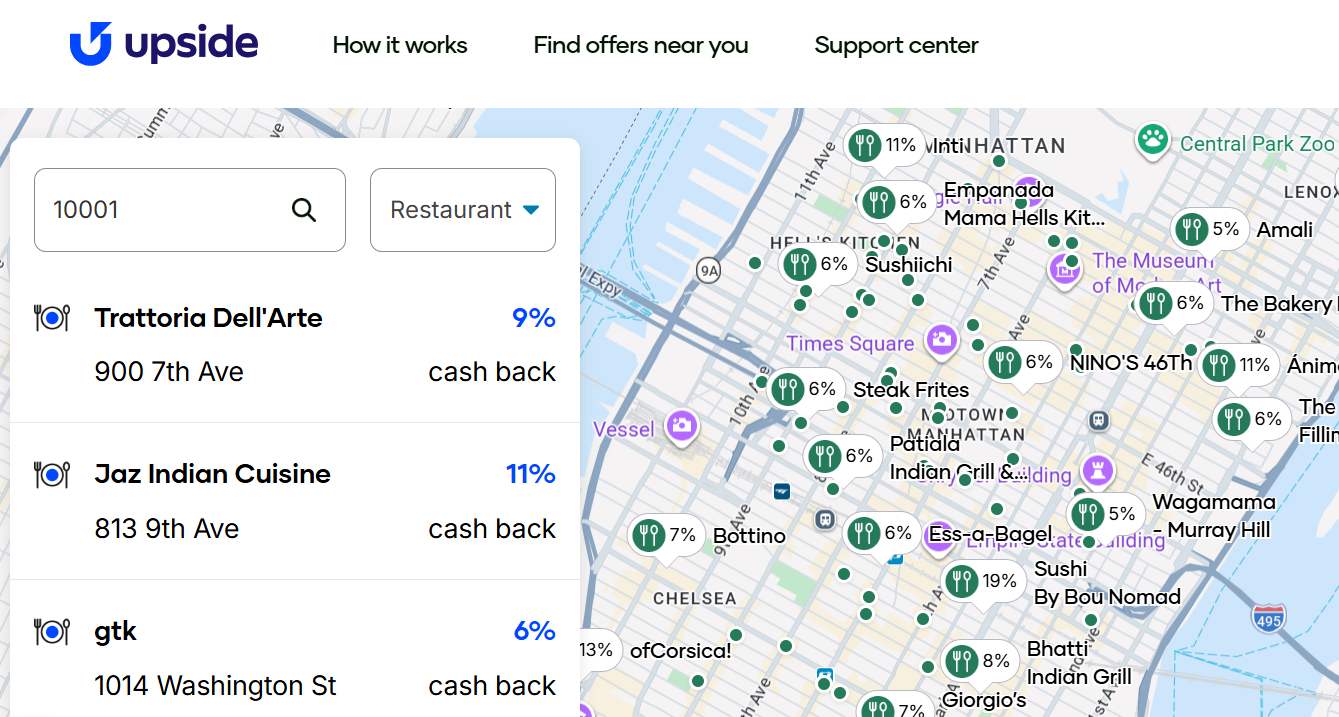 Upside restaurants in New York